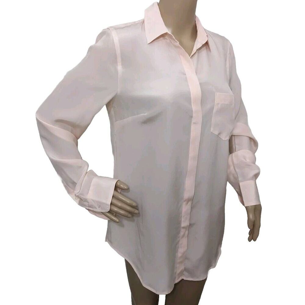 NWT J. Crew Iced Peach Button Down Silk Shirt Size 6T 6 Tall New Pocket NEW